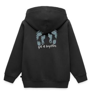 Familie Zusammenhalt - Kinder Premium Organic Hoodie - Schwarz - Hinten - AI Model Kid Male (0cm)