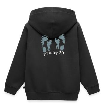 Familie - Kinder Premium Organic Hoodie - Schwarz - Hinten - AI Model Kid Male (0cm)