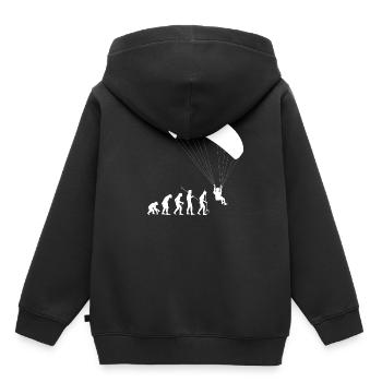 Evolution du parapente - Sweat Premium à capuche enfant bio - noir - Dos - AI Model Kid Male (0cm)