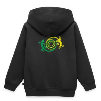Gecko créatures - Sweat Premium à capuche enfant bio - noir - Dos - AI Model Kid Male (0cm)
