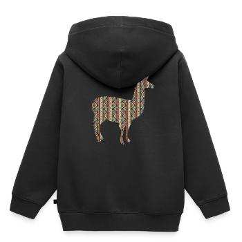 Lama Amérique du Sud - Sweat Premium à capuche enfant bio - noir - Dos - AI Model Kid Male (0cm)
