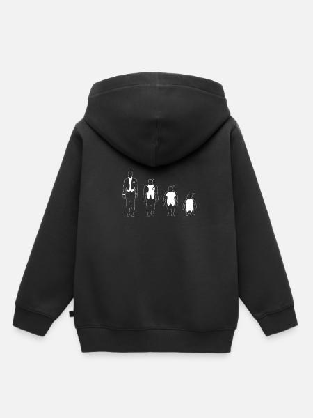 Evolution Mensch Pinguin - Kinder Premium Organic Hoodie - Schwarz