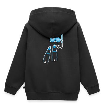 Schnorcheln Equipment - Kinder Premium Organic Hoodie - Schwarz - Hinten - AI Model Kid Male (0cm)