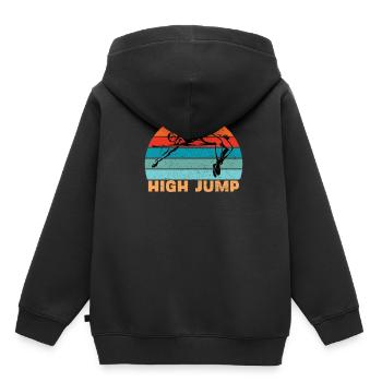 Hochsprung Leichtathletik - Kinder Premium Organic Hoodie - Schwarz - Hinten - AI Model Kid Male (0cm)