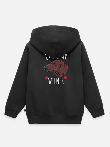 Dachshund Dackel Wiener - Kinder Premium Organic Hoodie - Schwarz