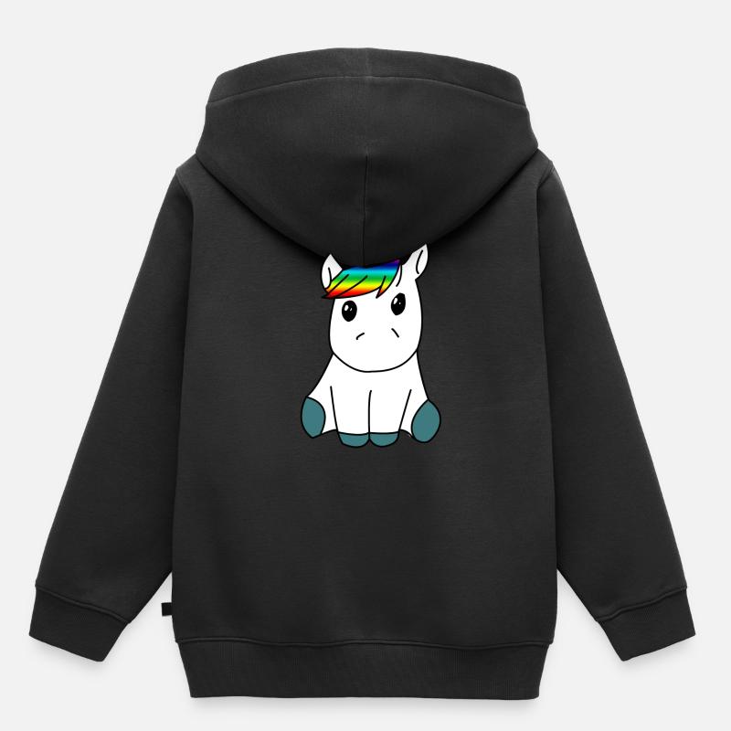 Süßes Einhorn - Kinder Premium Organic Hoodie - Schwarz