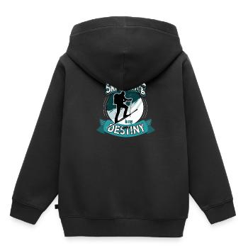 Ski touring is my destiny Touring motto - Kids Premium Organic Hoodie - black - Back - AI Model Kid Male (0cm)