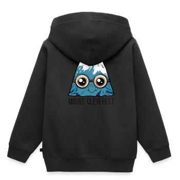 Mount Cleverest Everest Clever Schlau Intelligent - Sweat Premium à capuche enfant bio - noir - Dos - AI Model Kid Male (0cm)