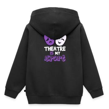 Theatre is my Sport Oper Theater Musical Bühne - Kinder Premium Organic Hoodie - Schwarz - Hinten - AI Model Kid Male (0cm)