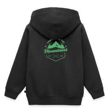 Randonneurs Randonnée Pélerins - Sweat Premium à capuche enfant bio - noir - Dos - AI Model Kid Male (0cm)