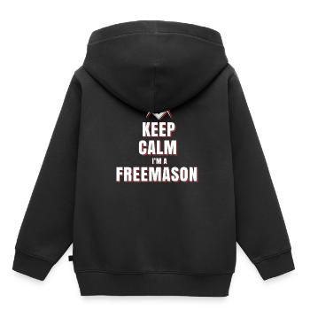 Behalten Sie ruhig Freimaurergeschenk - Kinder Premium Organic Hoodie - Schwarz - Hinten - AI Model Kid Male (0cm)
