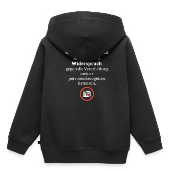 Datenschutz Lustiger Spruch DSGVO Event Foto Jura - Kinder Premium Organic Hoodie - Schwarz - Hinten - AI Model Kid Male (0cm)