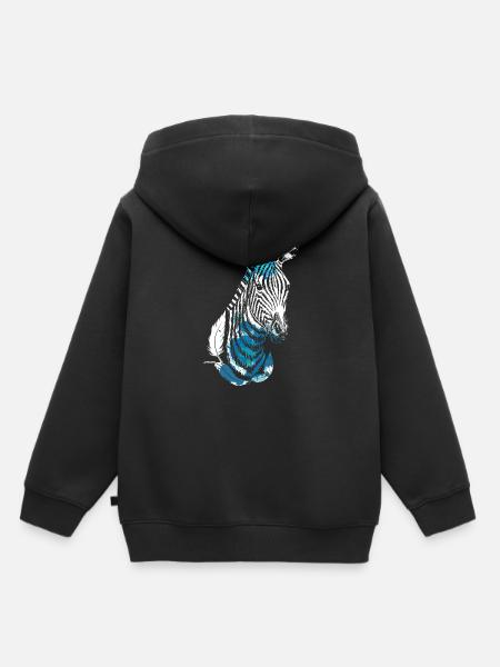 Zebra - Kinder Premium Organic Hoodie - Schwarz