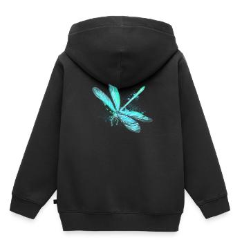 Etang à insectes libellule étang - Sweat Premium à capuche enfant bio - noir - Dos - AI Model Kid Male (0cm)