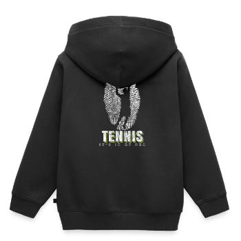 Tennisspieler DNA - Kinder Premium Organic Hoodie - Schwarz - Hinten - AI Model Kid Male (0cm)