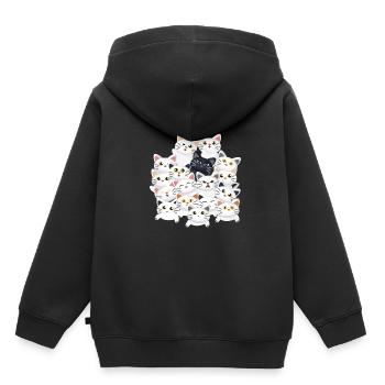 Cats in the pile - Kids Premium Organic Hoodie - black - Back - AI Model Kid Male (0cm)