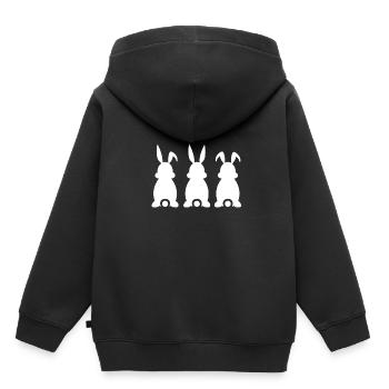 Oreilles de lapin - Sweat Premium à capuche enfant bio - noir - Dos - AI Model Kid Male (0cm)