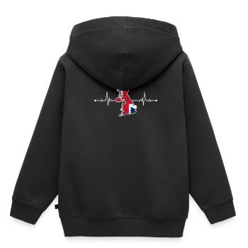 Angleterre - Sweat Premium à capuche enfant bio - noir - Dos - AI Model Kid Male (0cm)