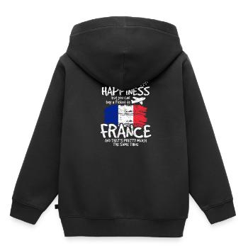 Frankreich - Kinder Premium Organic Hoodie - Schwarz - Hinten - AI Model Kid Male (0cm)