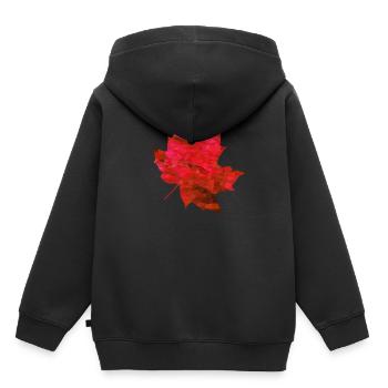 Ahorn Rot Polygon - Kinder Premium Organic Hoodie - Schwarz - Hinten - AI Model Kid Male (0cm)
