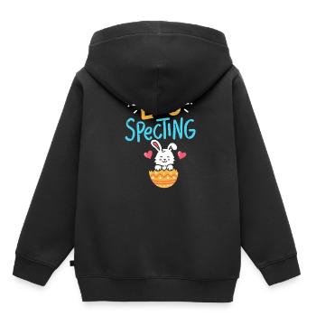 Annonce de la grossesse - Sweat Premium à capuche enfant bio - noir - Dos - AI Model Kid Male (0cm)