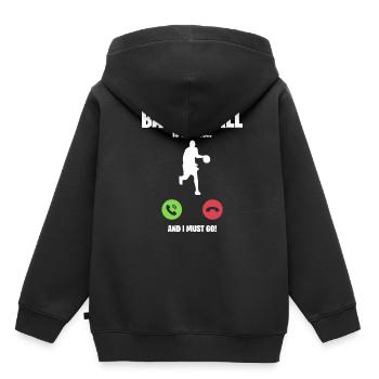 Basketball ruft an ich muss los Geschenk Anrufen - Kinder Premium Organic Hoodie - Schwarz - Hinten - AI Model Kid Male (0cm)