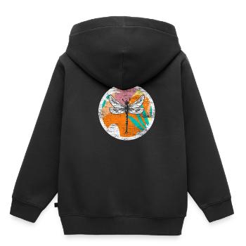 Libelle - Kinder Premium Organic Hoodie - Schwarz - Hinten - AI Model Kid Male (0cm)