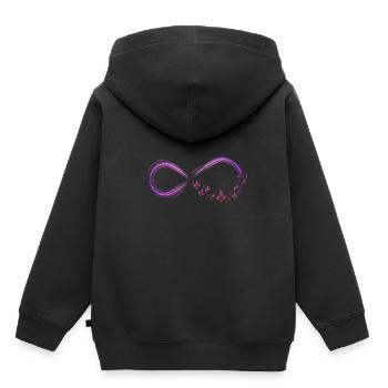 Schmetterlinge Unendlichkeit - Kinder Premium Organic Hoodie - Schwarz - Hinten - AI Model Kid Male (0cm)