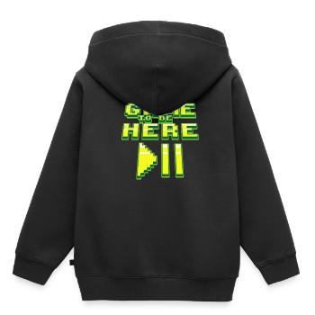 I PAUSE MY GAME TO BE HERE - Sweat Premium à capuche enfant bio - noir - Dos - AI Model Kid Male (0cm)