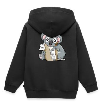 Schreibender Koala Bleistift Autor Liebesbrief - Kinder Premium Organic Hoodie - Schwarz - Hinten - AI Model Kid Male (0cm)