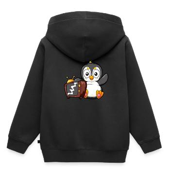 TV Penguin Tv Séries Cartoon - Sweat Premium à capuche enfant bio - noir - Dos - AI Model Kid Male (0cm)