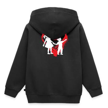 Sibling Heart - Kids Premium Organic Hoodie - black - Back - AI Model Kid Male (0cm)