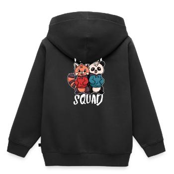 Petit Panda Panda panda rouge cadeau Squad - Sweat Premium à capuche enfant bio - noir - Dos - AI Model Kid Male (0cm)