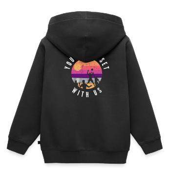 Beach volley - Sweat Premium à capuche enfant bio - noir - Dos - AI Model Kid Male (0cm)