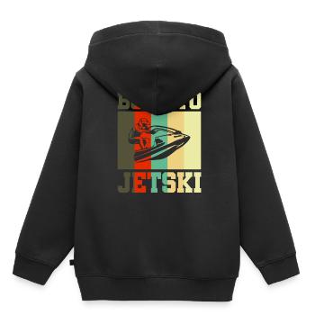 Born to Jetski Jet Ski Cadeau - Sweat Premium à capuche enfant bio - noir - Dos - AI Model Kid Male (0cm)