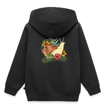 Schnecke Tier - Kinder Premium Organic Hoodie - Schwarz - Hinten - AI Model Kid Male (0cm)