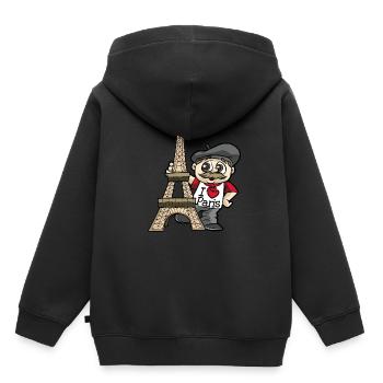 I LOVE PARIS Eifelturm Frankreich Cartoon Geschenk - Kinder Premium Organic Hoodie - Schwarz - Hinten - AI Model Kid Male (0cm)