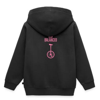 Monocycle monocycle monocycle monocycle Monocycle fille - Sweat Premium à capuche enfant bio - noir - Dos - AI Model Kid Male (0cm)
