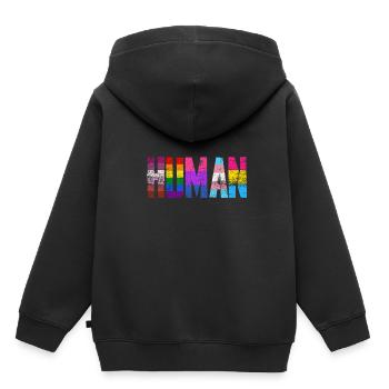 LGBT - Sweat Premium à capuche enfant bio - noir - Dos - AI Model Kid Male (0cm)