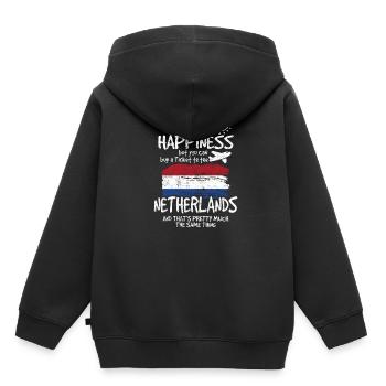 Niederlande - Kinder Premium Organic Hoodie - Schwarz - Hinten - AI Model Kid Male (0cm)