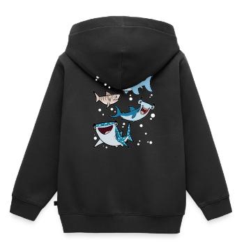 Hammerhai Weißer Hai Tigerhai Haifisch Walhai - Kinder Premium Organic Hoodie - Schwarz - Hinten - AI Model Kid Male (0cm)