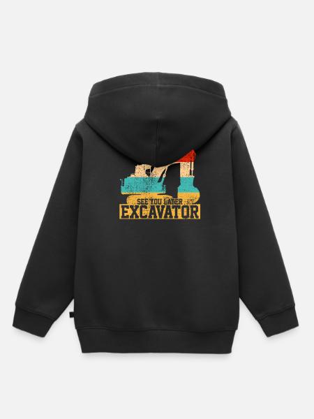 Pelle camion pelle - Sweat Premium à capuche enfant bio - noir