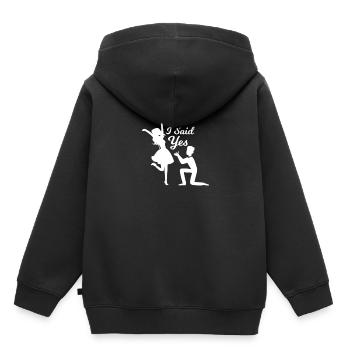 Verlobung Verlobt Hochzeit Antrag Ring - Kinder Premium Organic Hoodie - Schwarz - Hinten - AI Model Kid Male (0cm)