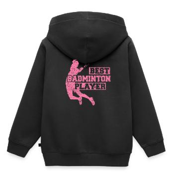 Badminton Badminton Badminton Badminton - Sweat Premium à capuche enfant bio - noir - Dos - AI Model Kid Male (0cm)