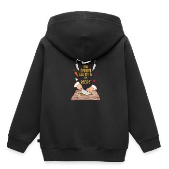 Meinung Rezept Koch Küchenchef Geschenk - Kinder Premium Organic Hoodie - Schwarz - Hinten - AI Model Kid Male (0cm)
