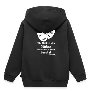 Theater Spruch Bühne - Kinder Premium Organic Hoodie - Schwarz - Hinten - AI Model Kid Male (0cm)