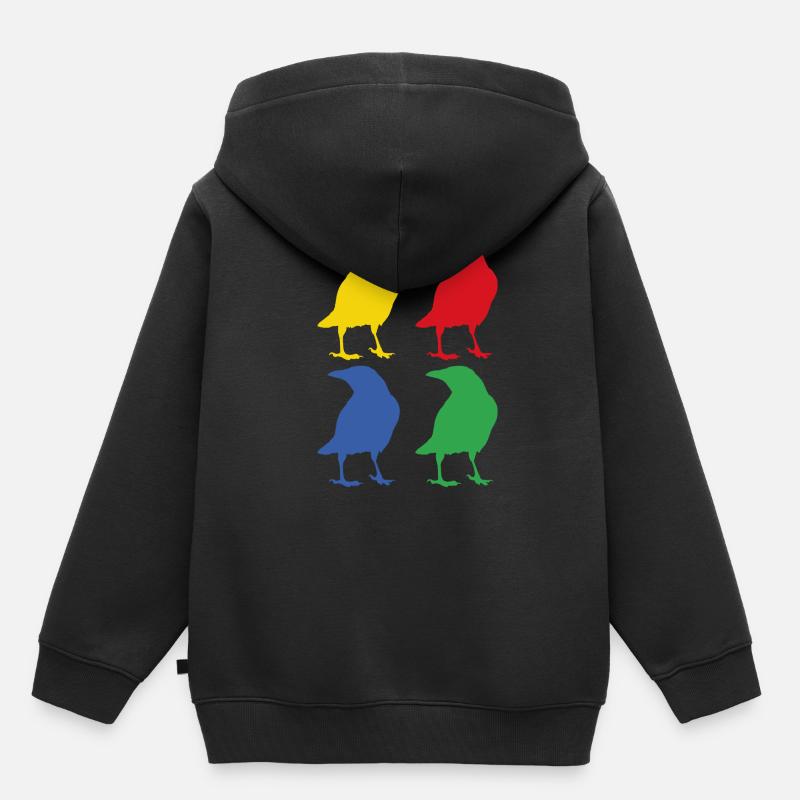 Corbeau animal corbeau - Sweat Premium à capuche enfant bio - noir