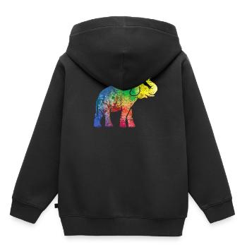 Elefant Elefant - Kinder Premium Organic Hoodie - Schwarz - Hinten - AI Model Kid Male (0cm)