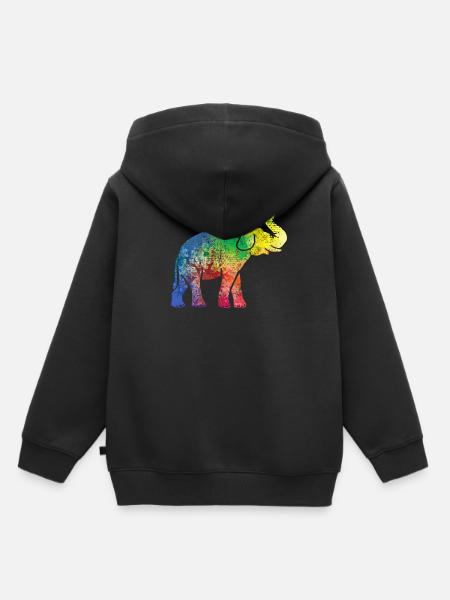 Elefant Elefant - Kinder Premium Organic Hoodie - Schwarz
