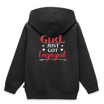 Bague de fiançailles fiancée - Sweat Premium à capuche enfant bio - noir - Dos - AI Model Kid Male (0cm)